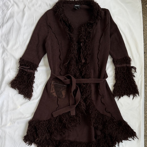 Vintage Y2K Brown Fringe Cardigan - Picture 3 of 9